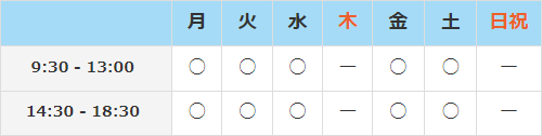 画像：診療時間